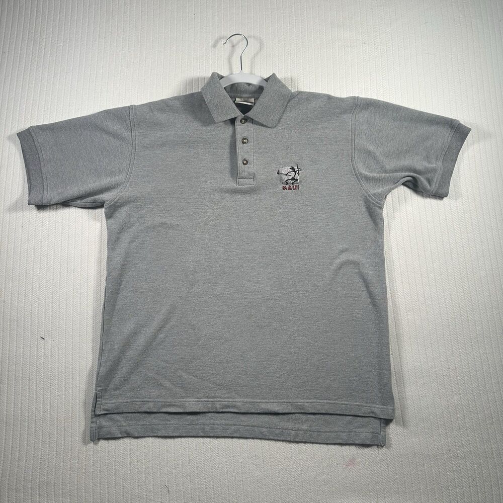 Sgt Leisure Men’s Medium Gray Polo Shirt Embroidered Maui Golf Casual